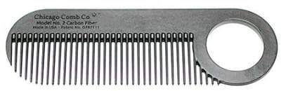 SnelShoppen - Chicago Kam Model 2 Koolstofvezel 10 cm Antistatisch Fijne Tand Zak- en Reiskam voor Dunner Haar Baard en Snor
