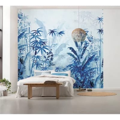 Fotobehang - Blue Jungle 300x280cm - Vliesbehang