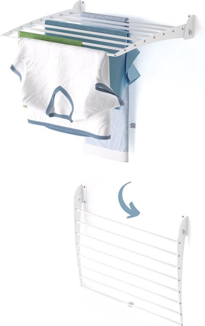 Foxydry Fold 60 DOWN - white - wasdroogrek wandmontage clicksysteem - neerwaartse sluiting - 60 x 50 x 10 cm
