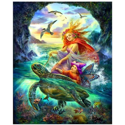 Ange rond fée tour tortues diamant peinture 5d bricolage diamant broderie strass peintures 20X30CM gray