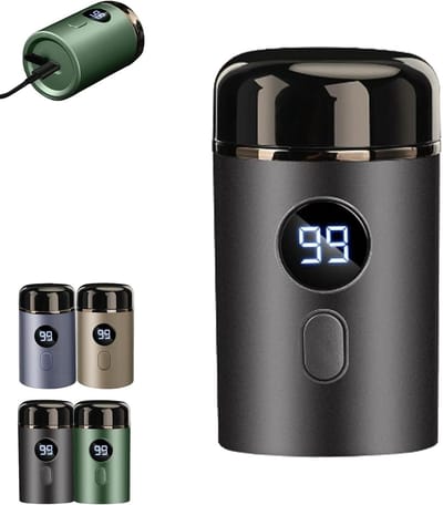 Scheerapparaat - Mini-scheerapparaat voor heren, elektrisch mini-scheerapparaat, afwasbaar, draadloos, USB-reisapparaat, nat en droog (grijs)