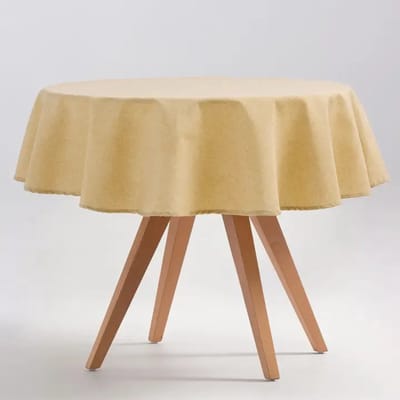 GAMUSI Rond vlekbestendig effen katoenen tafelkleed INDIRA - OEKO-TEX 0- 135 x 135 cm - Vuursteen