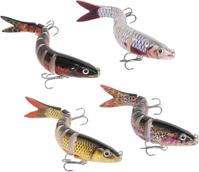 Vijf meerkleurige kunstaas wobblers voor snoek, baars en snoekbaars - Perfect visaas voor succesvolle visserij