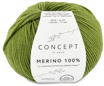 Katia Concept Merino 100% - 88 grasgroen - Wol Garen