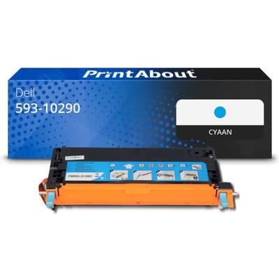 PrintAbout huismerk Toner 593-10290 (H513C) Cyaan Geschikt voor Dell
