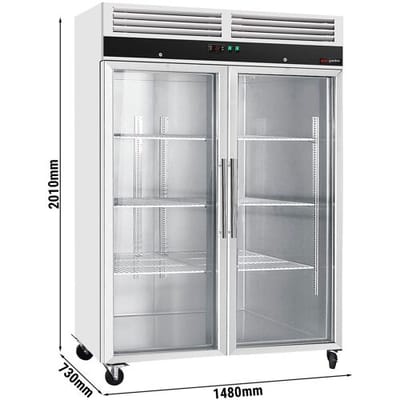 GGM Gastro Tiefkühlschrank Edelstahl ECO - 1200 Liter - mit 2 Glastüren Zilver