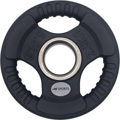 AJ-Sports Olympische halterschijf 2,5 kg - 1 stuk - Rubber - Handgrepen - 50 mm - Ø 50 mm - Zwart - Sport Gewichten voor Thuis - Geschikt voor Fitness, CrossFit & Functional Training
