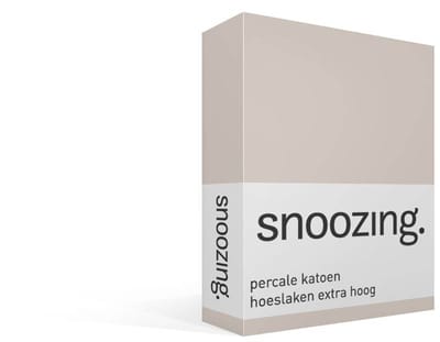 Snoozing percale katoen hoeslaken extra hoog - 70x200 cm - Eenpersoons - Zand