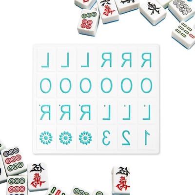 Mahjong Oefenbord - Solo Speelbord - Strategie Verbeteren - Compact Ontwerp - 18.5 x 16 cm - Hemelsblauw