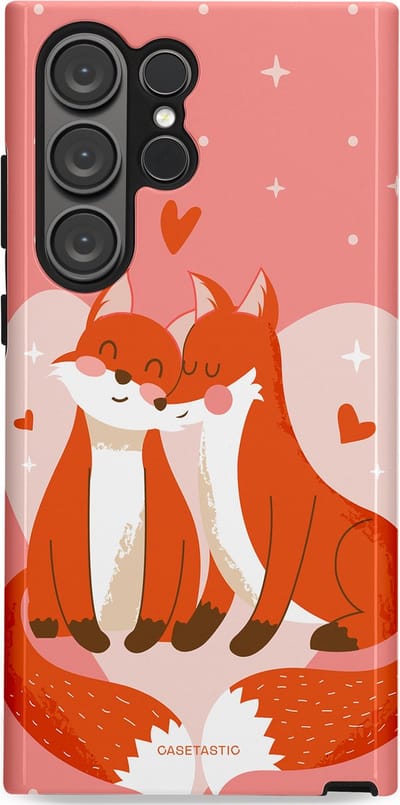 Casetastic Hoesje Geschikt voor Samsung S23 Ultra - Stijlvolle Beschermende Duo-layer Case - Vossenzoen