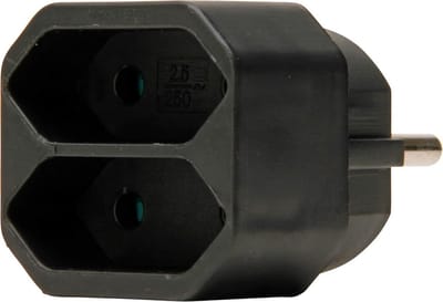 Euro adapter dubbel 1 stuk zwart