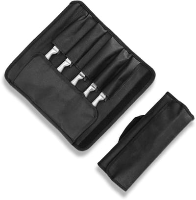 Dailygoods- Messentas - Oprolbaar - 5 Vakken - Duurzaam Gewaxt Canvas - Snij- en Perforatiebestendig - Ideaal voor Kamperen en Wandelen - Messenrol