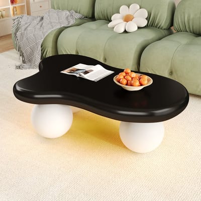 REDOM Salontafel 95x62,5x32 cm van MDF, wolkenvorm met 16-kleur LED, Scandinavisch speels design