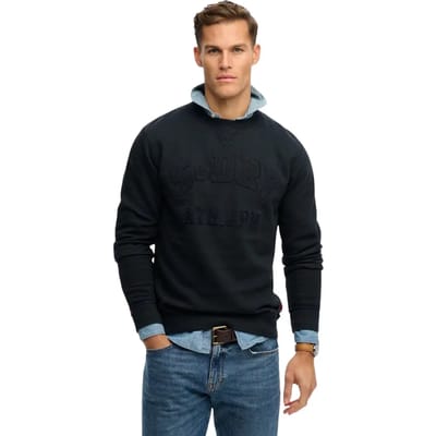 Superdry Vintage Athletic Tonal Crew Sweatshirt Blauw Grootte: S