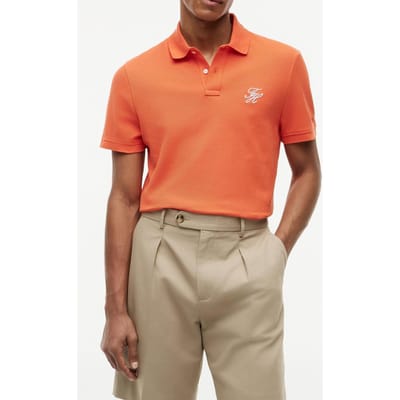 Tommy Hilfiger Th Script Regular Polo Brilliant Orange Größe: S | Poloshirts Outlet | Herren | Orange