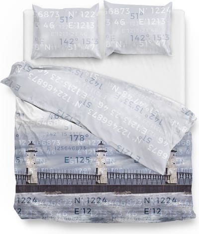 Zohome Tanner Dekbedovertrek - Lits-jumeaux - Katoensatijn - 240x200-220cm - Blauw