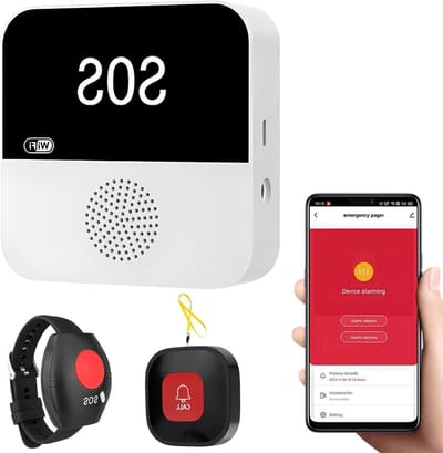 Noodknop draadloos noodsysteem noodarmband oproepknop WiFi Caregiver Pager voor senioren, gehandicapten en kinderen