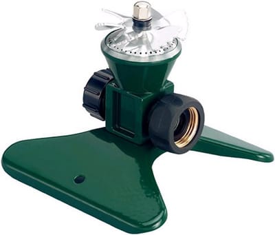 Roterende sproeier - Gazon sproeier - Tuin bewateren - Volledig metalen basis - 4636 cm breed - Zilver