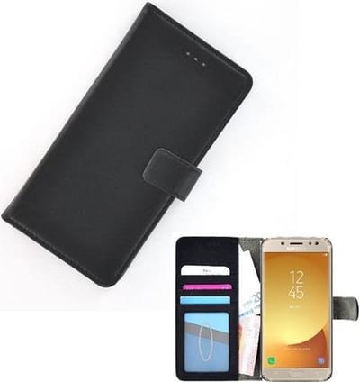 Wallet bookcase zwart fashion hoesje Geschikt voor Samsung Galaxy J5 2017