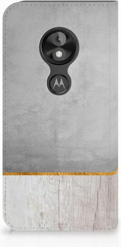 Motorola Moto E5 Play Book Wallet Case Wood Concrete
