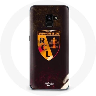 Samsung Galaxy A5 2018 hoesje rcl lens oranje zwarte achtergrond