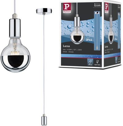 Hanglamp Larus IP44 E27 max. 60W Chroom dimbaar