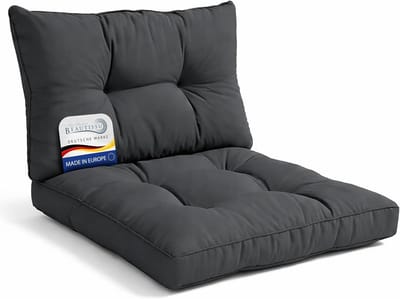 Lounge Kussen Set - Zitkussen Rugkussen - Buiten Zitten - Oeko-Tex Standaard 100 - 70x70cm 70x40cm - Antraciet