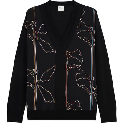 Paul Smith Womens Knitted Sweater V Neck Wvn Front Black Maat: S | Sweaters Outlet | Dames | Zwart