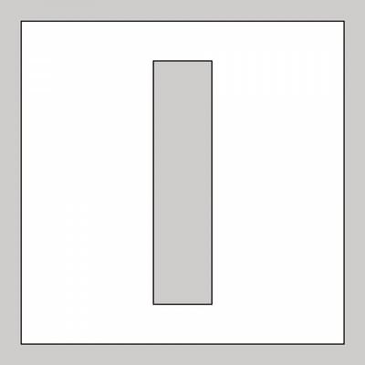 Spuitsjabloon letter I - dibond 500 x 500 mm