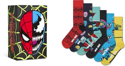 Happy Socks unisex giftbox 6P sokken spider man multi (Marvel)