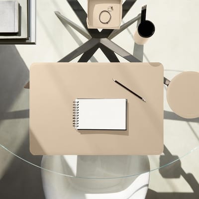 Bureaulegger Leer - Bureaumat - Kantoor Organisatie - Handgemaakte Stiksels - 90x60 cm - Beige