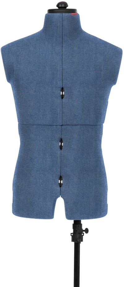 Lewenstein Paspop Mr Jaxx Dark Denim - Verstelbare Paspop - Pinbaar - Met broekstand en broekmeter- Traploos verstelbare rug - Maat 46 t/m 56