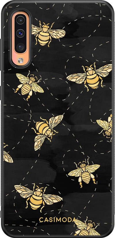 Casimoda® hoesje - Geschikt voor Samsung Galaxy A50 - Bee Yourself - Zwart TPU Backcover - Geen opdruk - Zwart