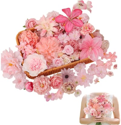 Dailygoods- Kunstbloemen Set van 50 - Duurzame Zijde Bloemen - Kunstbloemen voor DIY - Decoratie - Bruiloften - Fotografie - Nep Bloemen