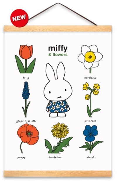 Poster A3 nijntje en bloemen, Nijntje poster, Nijntje, Poster van nijntje