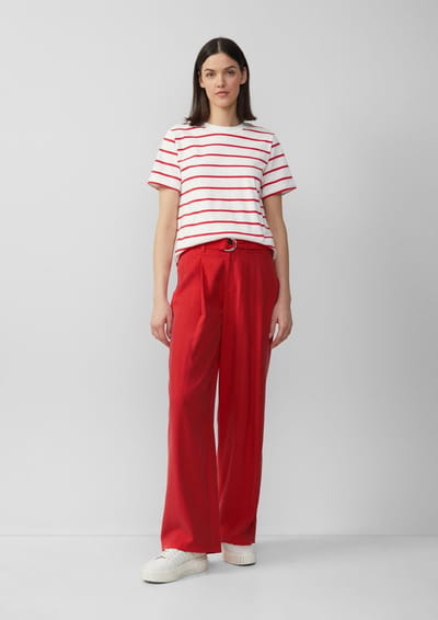 Wide leg broek met stoffen riem