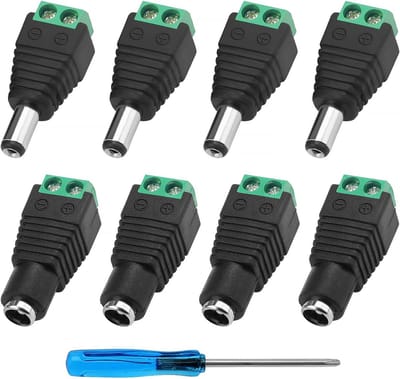 DC Voedingsconnector 5.5x2.1mm met Schroefaansluiting voor CCTV en LED Strips