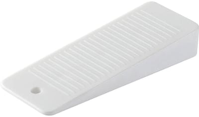 Flexibele siliconen deurstopper - wit - 9.5x1.6cm - wig-vorm