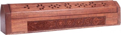 Wierookstokjes brander en bewaardoos 7 chakras - 31x5.5x6 - Hout - 30 cm