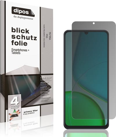 dipos – Matte Privacy Screenprotector geschikt voor Vivo Y50s 5G | Anti-Spy Beschermfolie