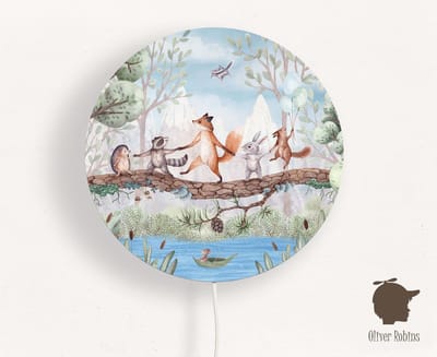 Wandlamp Animal Adventure Oliver Robins-sfeerverlichting-kinderkamer-bosdieren-wandverlichting-nachtlamp
