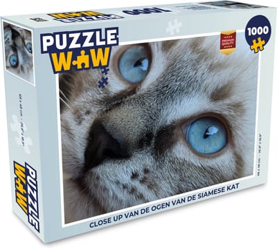 Puzzel Close up van de ogen van de Siamese kat - Legpuzzel - Puzzel 1000 stukjes volwassenen