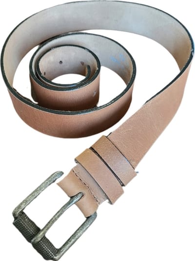 riem - OLD WEST - 105cm almond zwarte rand - 100%buffallo laether