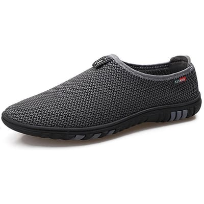 Outdoor Mesh Schoenen Heren Zomer Mesh Schoenen Ademend Reis Mesh Luie Schoenen Casual Schoenen 44 grijze kleur