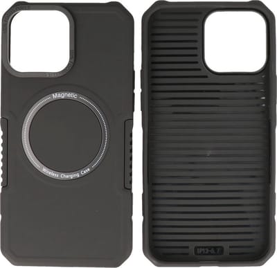 Hoesje Geschikt voor de iPhone 13 Pro Max - Schokbestendige Telefoonhoesje Geschikt voor MagSafe - Zwart