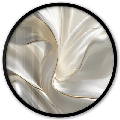 Poster in lijst Rond - Fotolijst 40x40 cm - Posters - Stof - Plooien - Goud - Ronde posterlijst zwart - Decoratie - Wanddecoratie woonkamer - Muurdecoratie slaapkamer