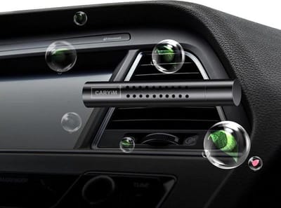 Auto luchtverfrisser inclusief 5 verschillende geuren - Navulling - Zwart - Auto verfrisser - Trendy design - Hervulbaar - Auto Luchtje - Geurverfrisser