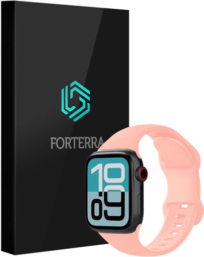Smartwatchbandje Geschikt voor Apple Watch 1, 2, 3, 4, 5, 6, 7, 8, 9, SE - 38/40/41 mm - Verstelbaar Siliconen Bandje - Oud Roze