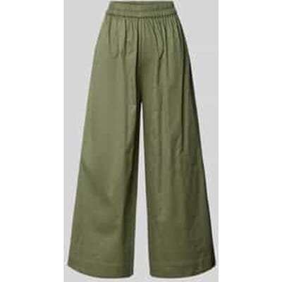 wide fit stoffen broek met bandplooien