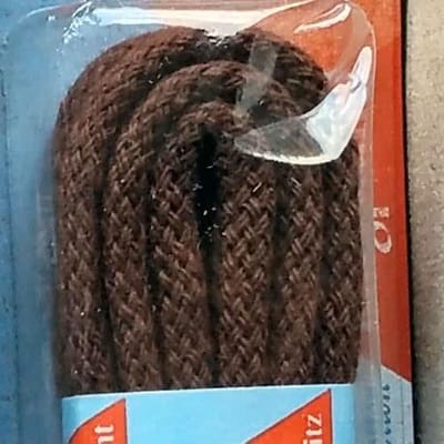 3 mm x 60cm Middelbruine schoenveters- 1 paar Ringpoint veters Rond Cord 100% katoen veter type 64